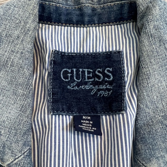 GUESS DENIM Y2K CROPPED VEST/JACKET TOP - Picture 3 of 7